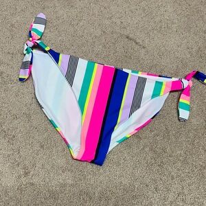 No Boundaries Multicolor Striped Bikini Bottom